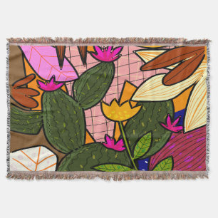 Abstrakte tropische Blätter und Blumen Decke
