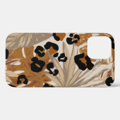 Abstrakte tropische Blätter und Grunge-Leoparden Case-Mate iPhone Hülle (Rückseite (Horizontal))