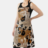 Abstrakte tropische Blätter und Grunge-Leoparden Schürze (InSitu)