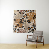 Abstrakte tropische Blätter und Grunge-Leoparden Wandteppich (Beispiel (Horizontal))