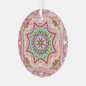 Abstrakte tropische Blätter Unterschiedliches Must Ornament Aus Glas (Vorderseite links)