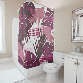 Abstrakte tropische Blume botanisch Duschvorhang
