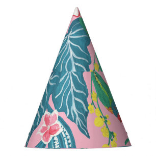 Abstrakte tropische Blume, Guache Malmuster Partyhütchen