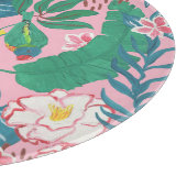 Abstrakte tropische Blume, Guache Malmuster Schneidebrett (Ecke)