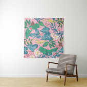 Abstrakte tropische Blume, Guache Malmuster Wandteppich (Beispiel (Horizontal))