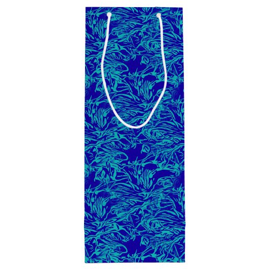 Abstrakte tropische Blume Weinbeutel Geschenktüte Für Weinflaschen (Rückseite)