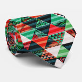 Abstrakte tropische Dreiecke farbenfrohe Geometrie Krawatte (Gerollt)