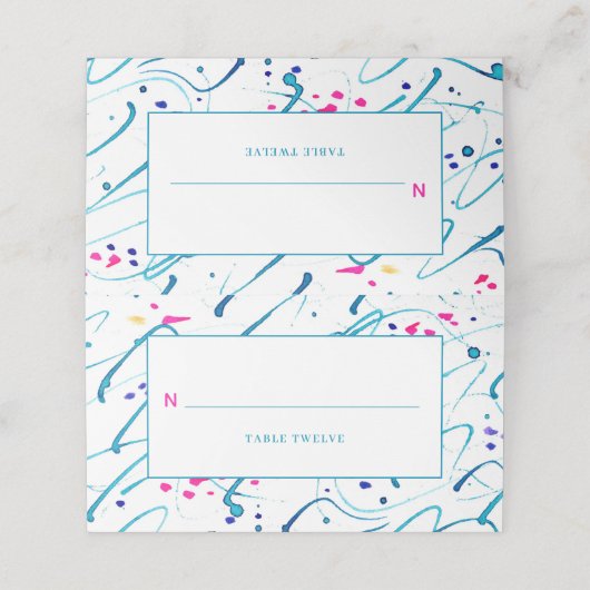 Abstrakte tropische flache Wellen Platzkarte (Außenseite Aufgefaltet)