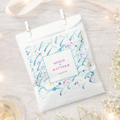 Abstrakte tropische flache Wellen Rosa Aqua Hochze Geschenktütchen (Ausgeschnitten)