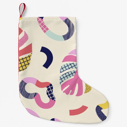 Abstrakte tropische Formen nahtlos Muster, Hinterg Kleiner Weihnachtsstrumpf (Vorderseite)