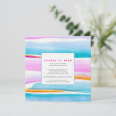 Abstrakte Tropische Gezeitenreihen Einladung (Stehend Vorderseite)