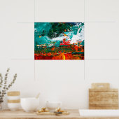 Abstrakte tropische Kollision Poster (Küche)