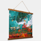 Abstrakte tropische Kollision Wandteppich Mit Holzrahmen (Gewinkelt)