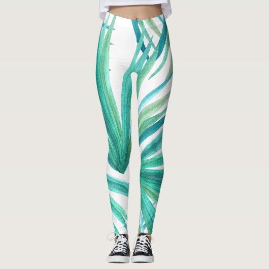 Abstrakte tropische Künste Leggings (Vorderseite)