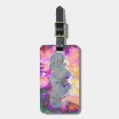 Abstrakte tropische Orchideen Gepäckanhänger (Vorderseite vertikal)