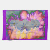 Abstrakte tropische Orchideen Geschirrtuch (Horizontal)