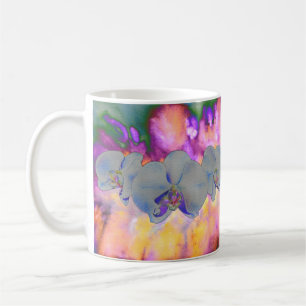 Abstrakte tropische Orchideen Kaffeetasse