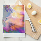 Abstrakte tropische Orchideen Küchentuch (Viertel Falte)