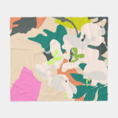 Abstrakte tropische Orchideen Moderne Zuhause Fleecedecke (Vorderseite (Horizontal))