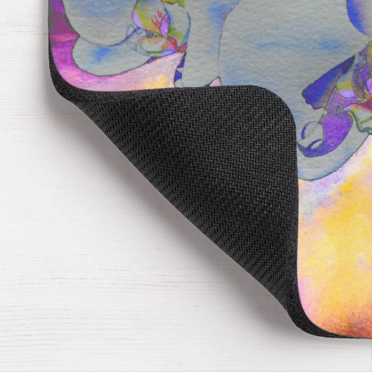 Abstrakte tropische Orchideen Mousepad (Ecke)