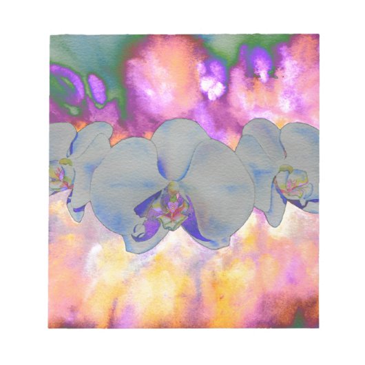 Abstrakte tropische Orchideen Notizblock (Vorderseite)