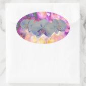 Abstrakte tropische Orchideen Ovaler Aufkleber (Tasche)