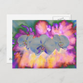 Abstrakte tropische Orchideen Postkarte (Vorne/Hinten)