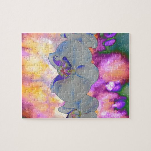 Abstrakte tropische Orchideen Puzzle (Horizontal)