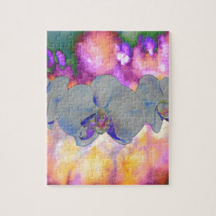 Abstrakte tropische Orchideen Puzzle