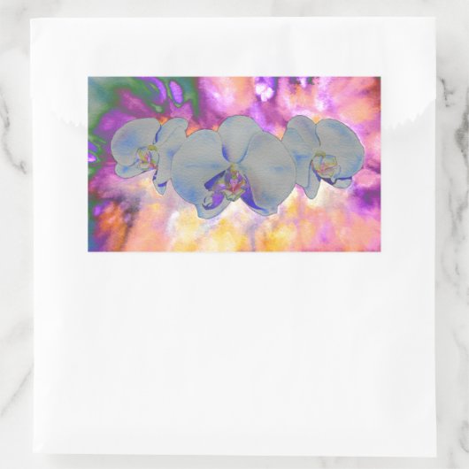 Abstrakte tropische Orchideen Rechteckiger Aufkleber (Tasche)