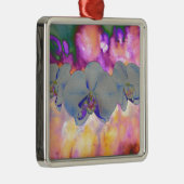 Abstrakte tropische Orchideen Silbernes Ornament (Rechts)