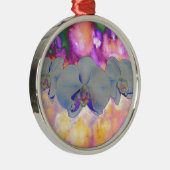 Abstrakte tropische Orchideen Silbernes Ornament (Rechts)