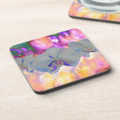 Abstrakte tropische Orchideen Untersetzer (Linke Seite)