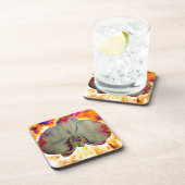 Abstrakte tropische Orchideenmalerei Getränkeuntersetzer (Rechte Seite)