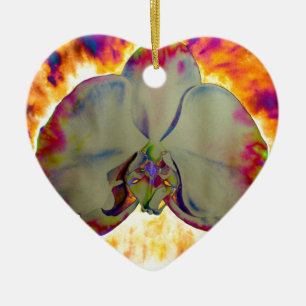 Abstrakte tropische Orchideenmalerei Keramik Ornament