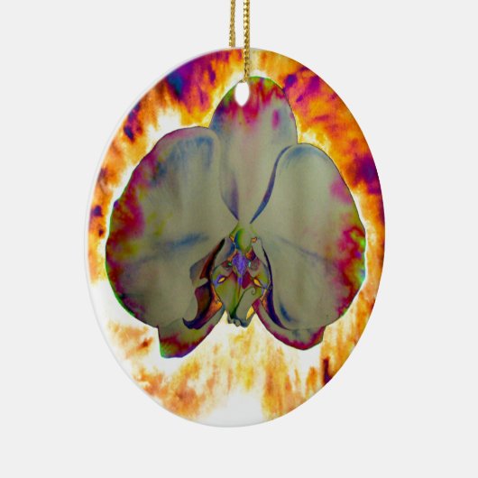 Abstrakte tropische Orchideenmalerei Keramikornament (Rechts)