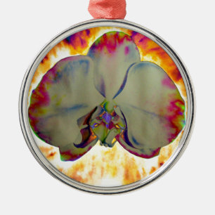 Abstrakte tropische Orchideenmalerei Ornament Aus Metall
