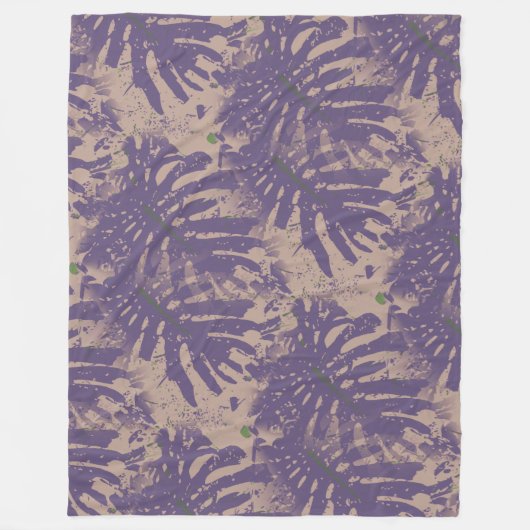 Abstrakte tropische Pflanze botanisch Fleecedecke (Vorderseite)