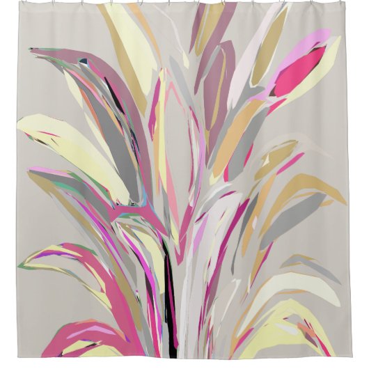 Abstrakte tropische Pflanze Vector Art Style Duschvorhang (Vorderseite)