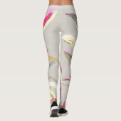 Abstrakte tropische Pflanze Vector Art Style Leggings (Rückseite)