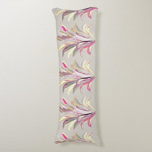 Abstrakte tropische Pflanze Vector Art Style Seitenschläferkissen (Vorderseite Vertikal)