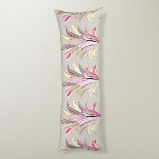 Abstrakte tropische Pflanze Vector Art Style Seitenschläferkissen (Rückseite (Vertikal))