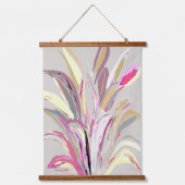 Abstrakte tropische Pflanze Vector Art Style Wandteppich Mit Holzrahmen (Vorderseite)