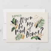 Abstrakte tropische Trauzeugin (Vorderseite)