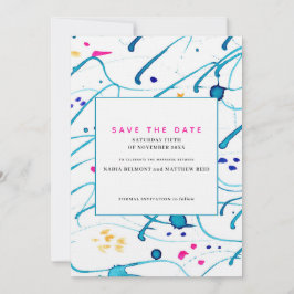 Abstrakte tropische Wellen Hochzeit speichern das  Einladung