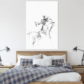 Abstrakte Trumpet-Player-Sketch - Premium Leinwanddruck (Insitu (Schlafzimmer))