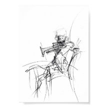 Abstrakte Trumpet-Player-Sketch - Premium