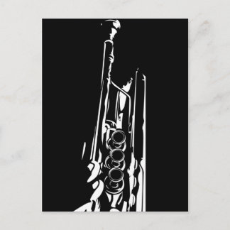 Abstrakte Trumpet-Silhouette Postkarte