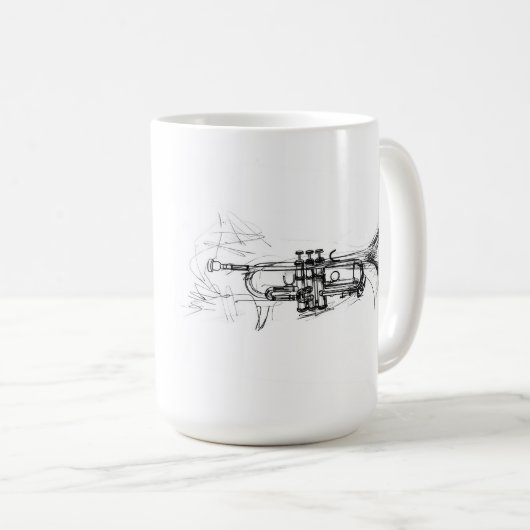 Abstrakte Trumpet-Sketch Kaffeetasse (VorderseiteRechts)