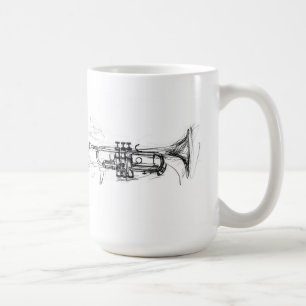Abstrakte Trumpet-Sketch Kaffeetasse